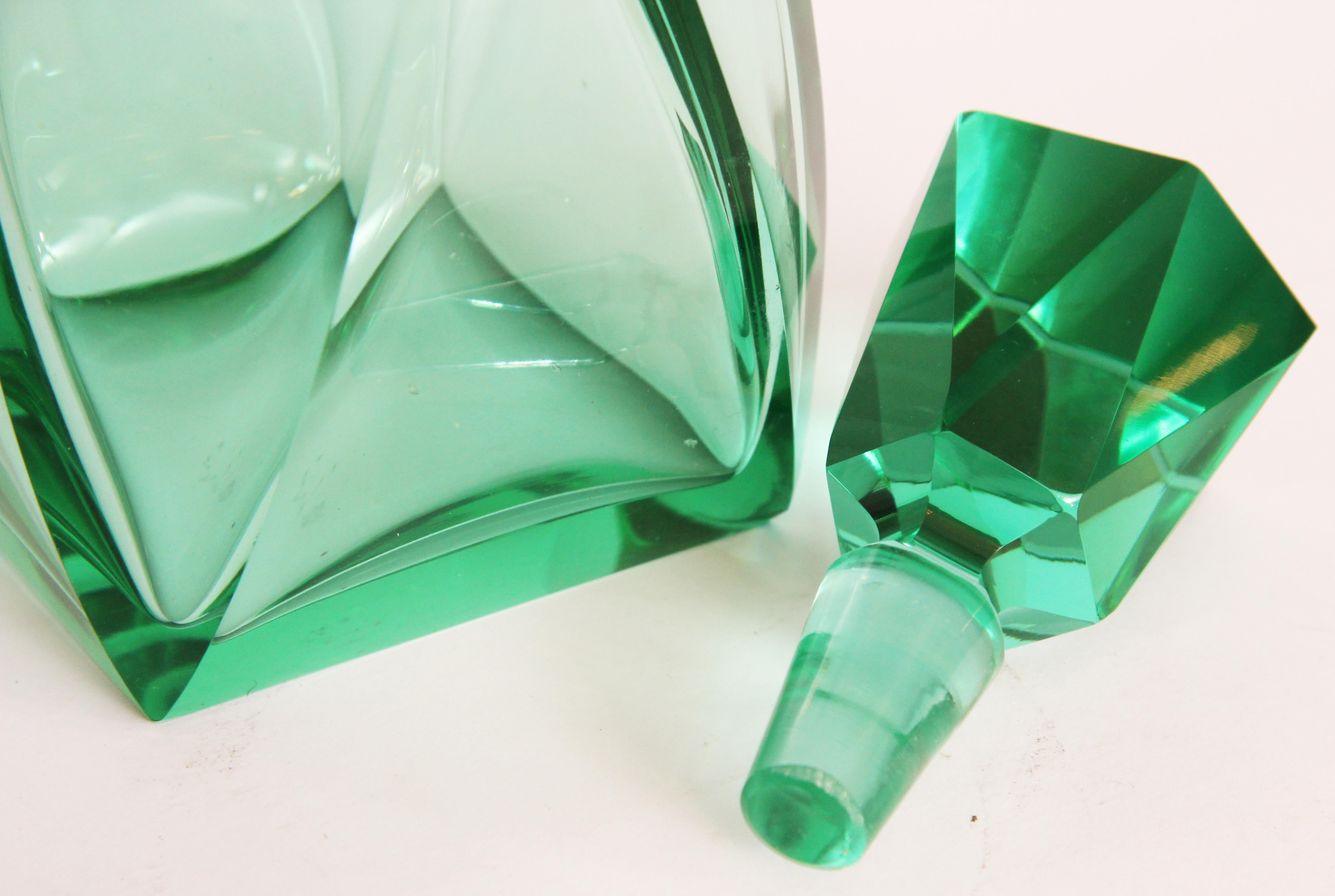 Czech Art Deco Cut Crystal Liquor Set