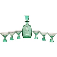 Art Deco Cut Crystal Liquor Set