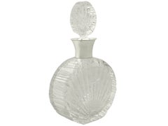 John Grinsell & Sons Art Deco Cut Glass and Sterling Silver Mounted Decanter