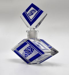 Art Deco Cut Glass Perfume Bottle by Karl Palda, C1930