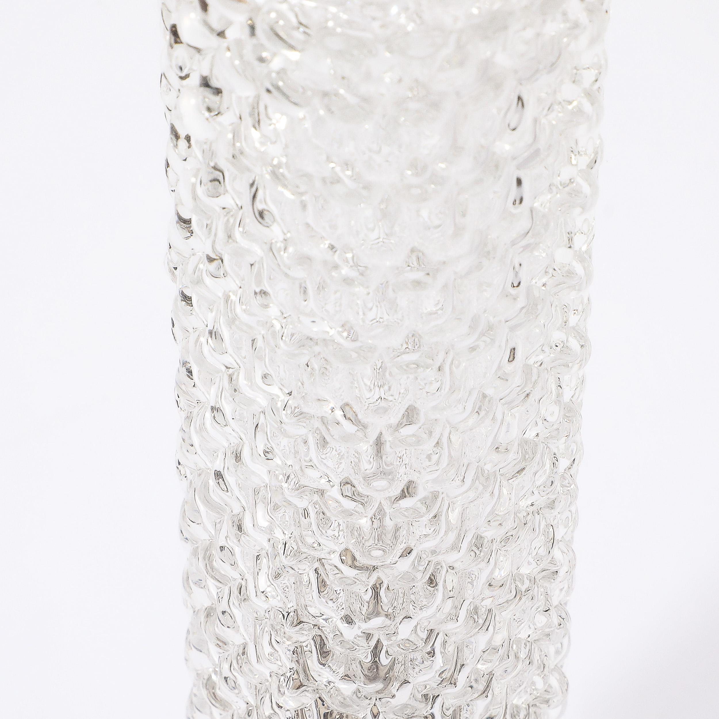Vetro tagliato Art Deco  Lampada a giorno con dettagli geometrici e scanalati su base esagonale in vendita 4