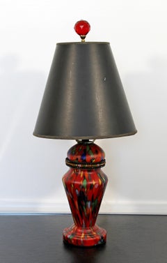 Art Deco Czech Art Glass Beads 3 Way Light Table Lamp Original Finial