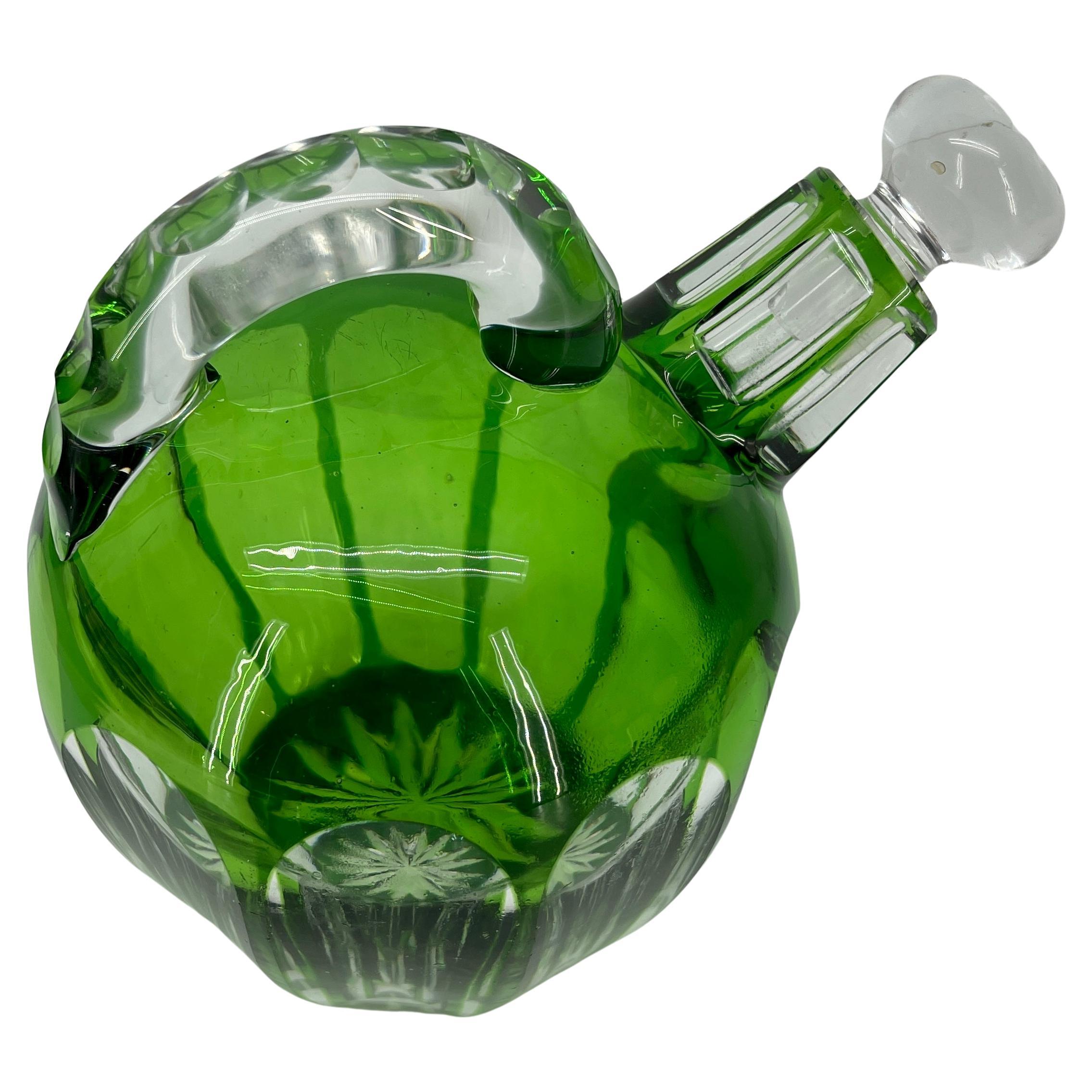 Mid-20th Century Art Deco Czech Bohemian Glass Decanter, circa 1930's