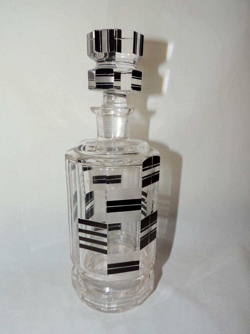 Art Deco Czech Decanter and Glasses 2