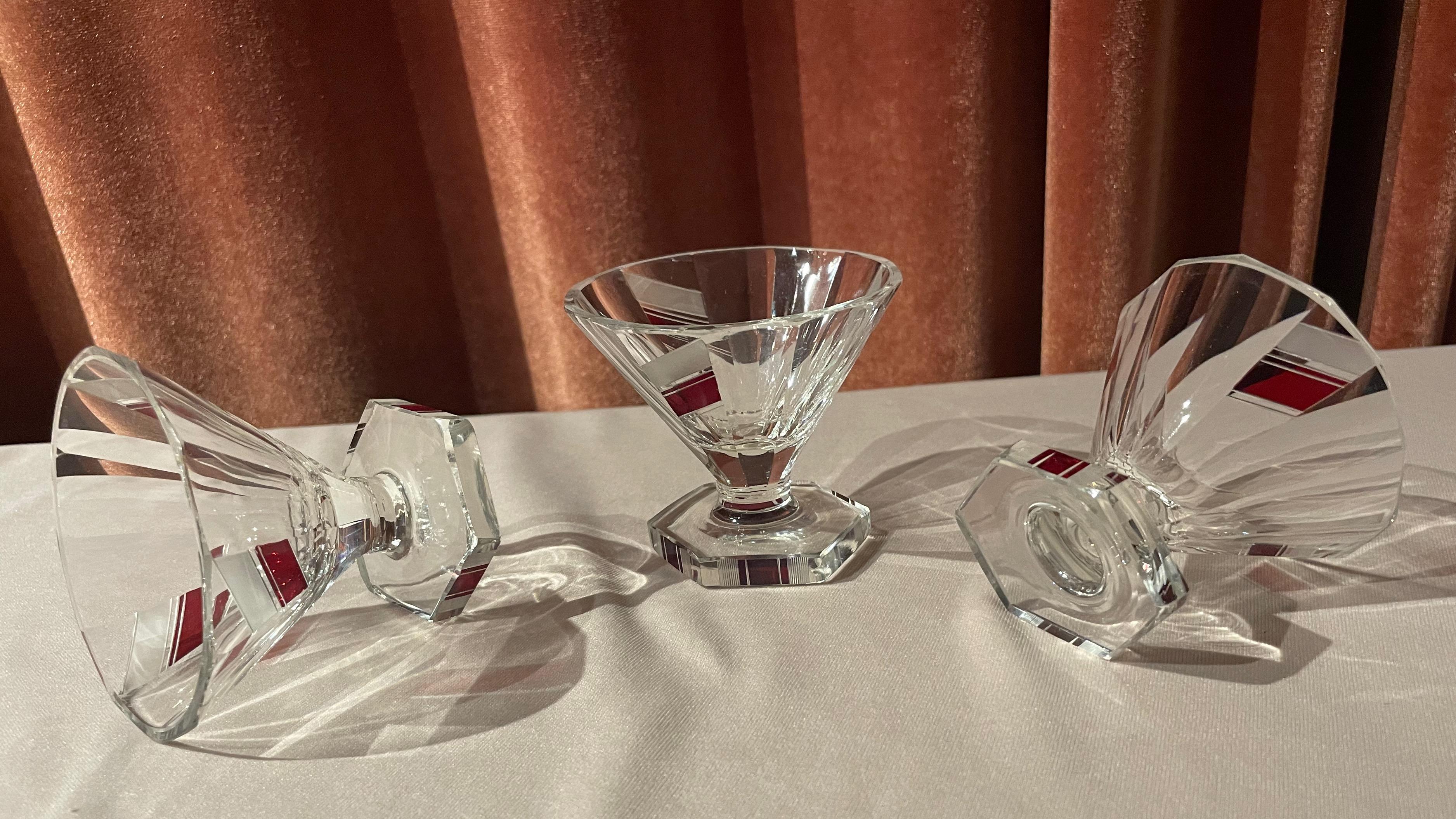 Art Deco Czech Decanter Set and Glasses For Sale 4