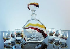 Art Deco Czech Decanter Set by Karl Palda, circa 1930