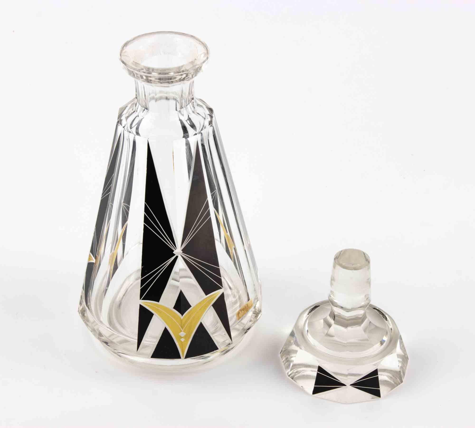 Art Glass Art deco Czech Glass Carafe attr. to Karel Palda, 1930s For Sale