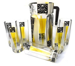 Art Deco Czech Glass Drinks Lemonade Set, c1930