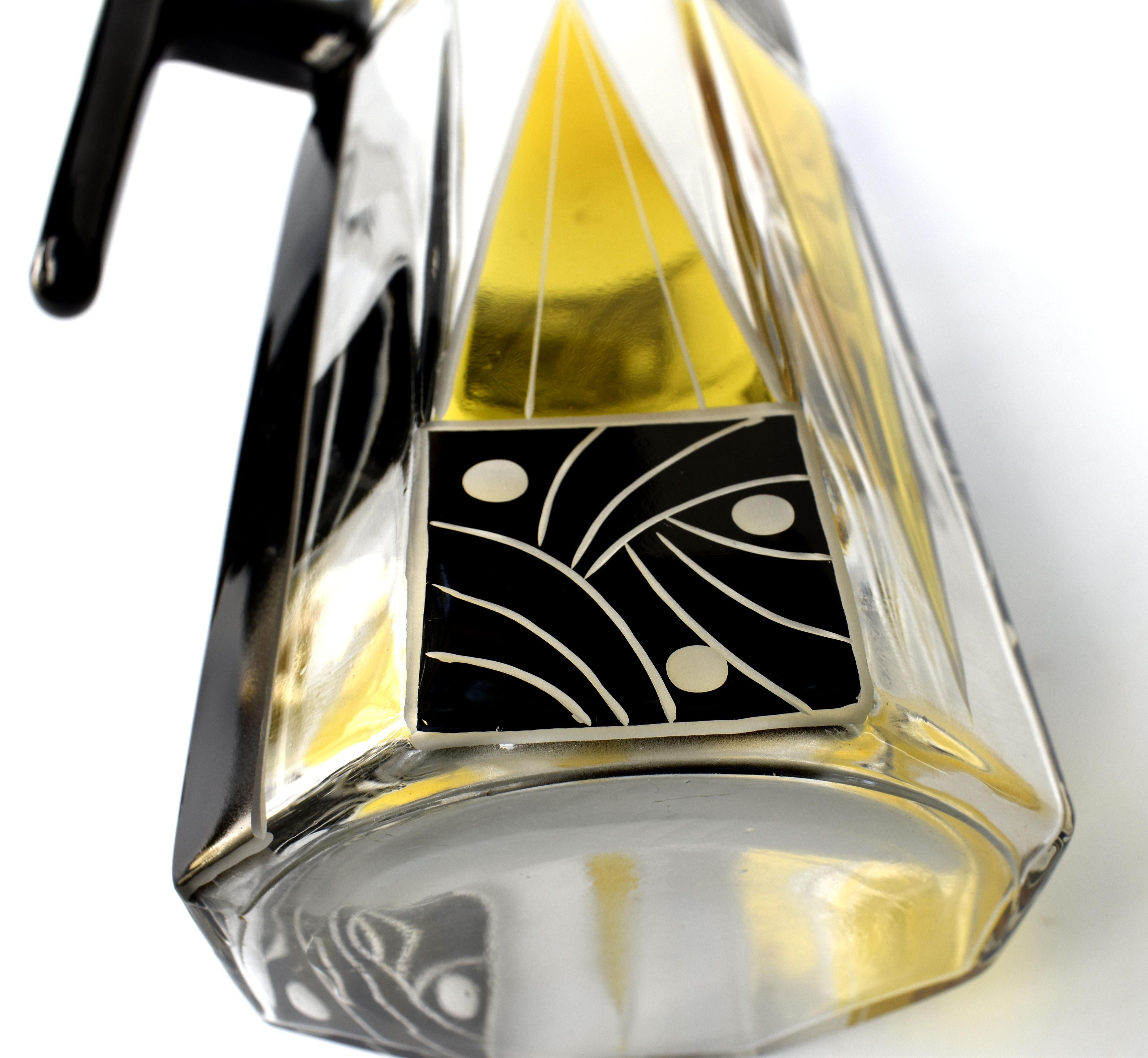 20ième siècle Service à boissons en verre tchèque Art Déco, c1930 en vente