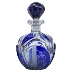 Vintage Art Deco Czech Glass Perfume Bottle, c1930
