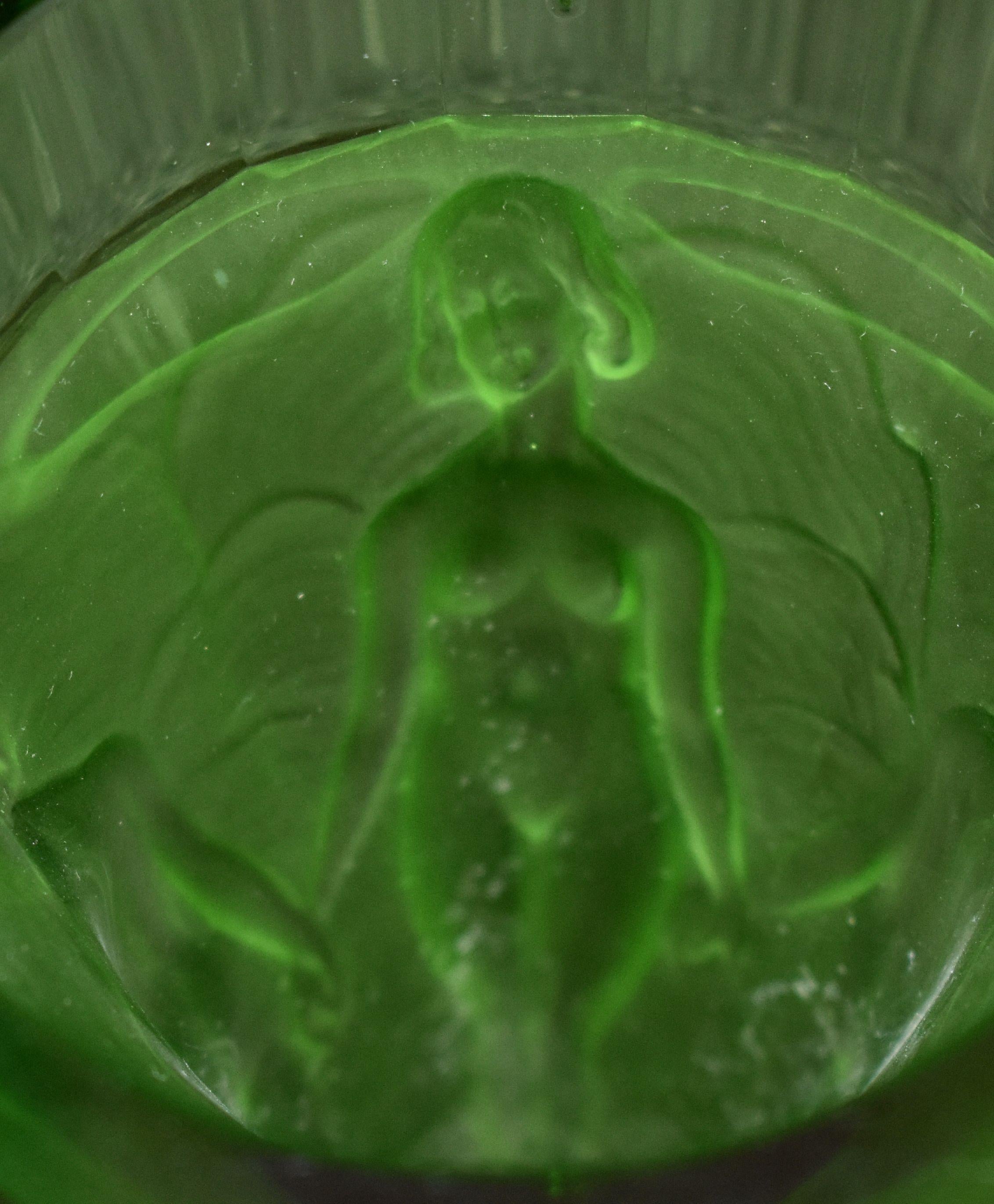 Vetro artistico Vaso d'arte Art Deco ceco Ingrid Glass Line nudo femminile