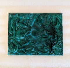 Art Deco Czech Malachite Glass Molded Panel