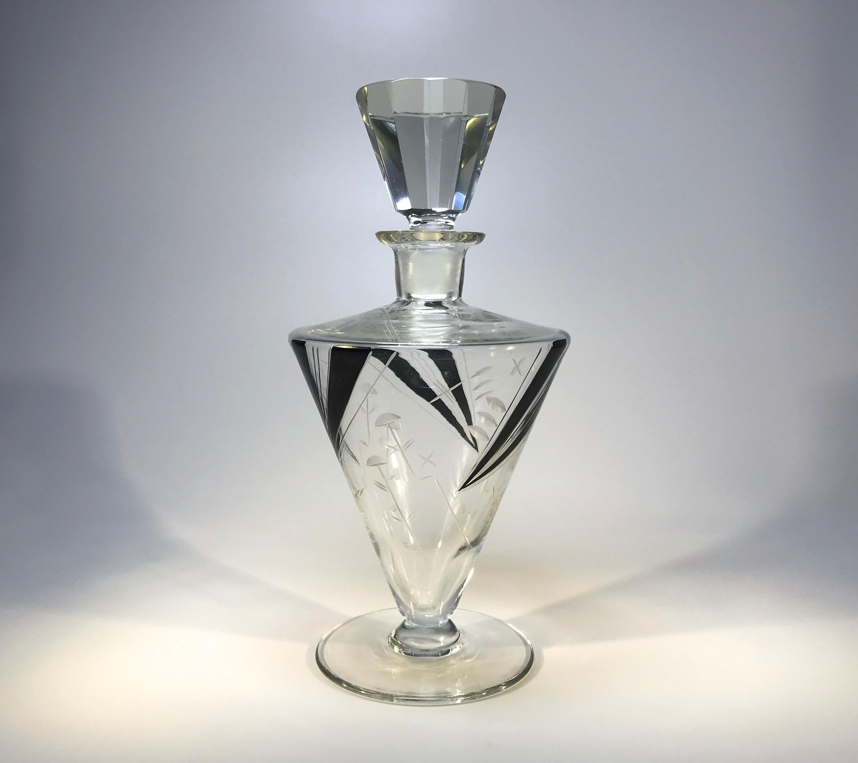 art deco crystal decanter