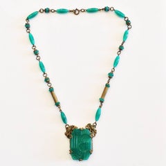 Art Deco Czech Peking glass necklace