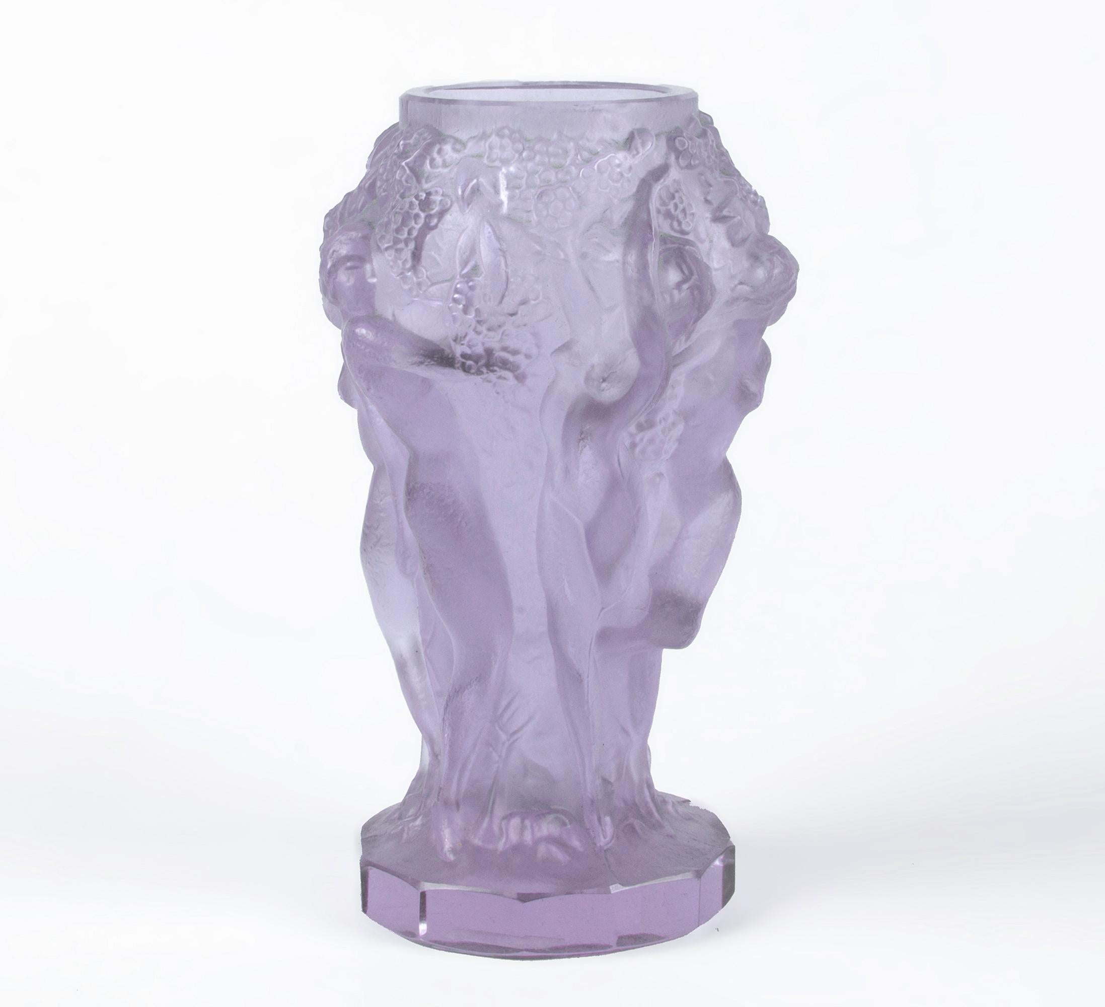 Art Deco Art Déco Czech Translucent Vase from the 'Ingrid' Collection by C. Schlevogt For Sale
