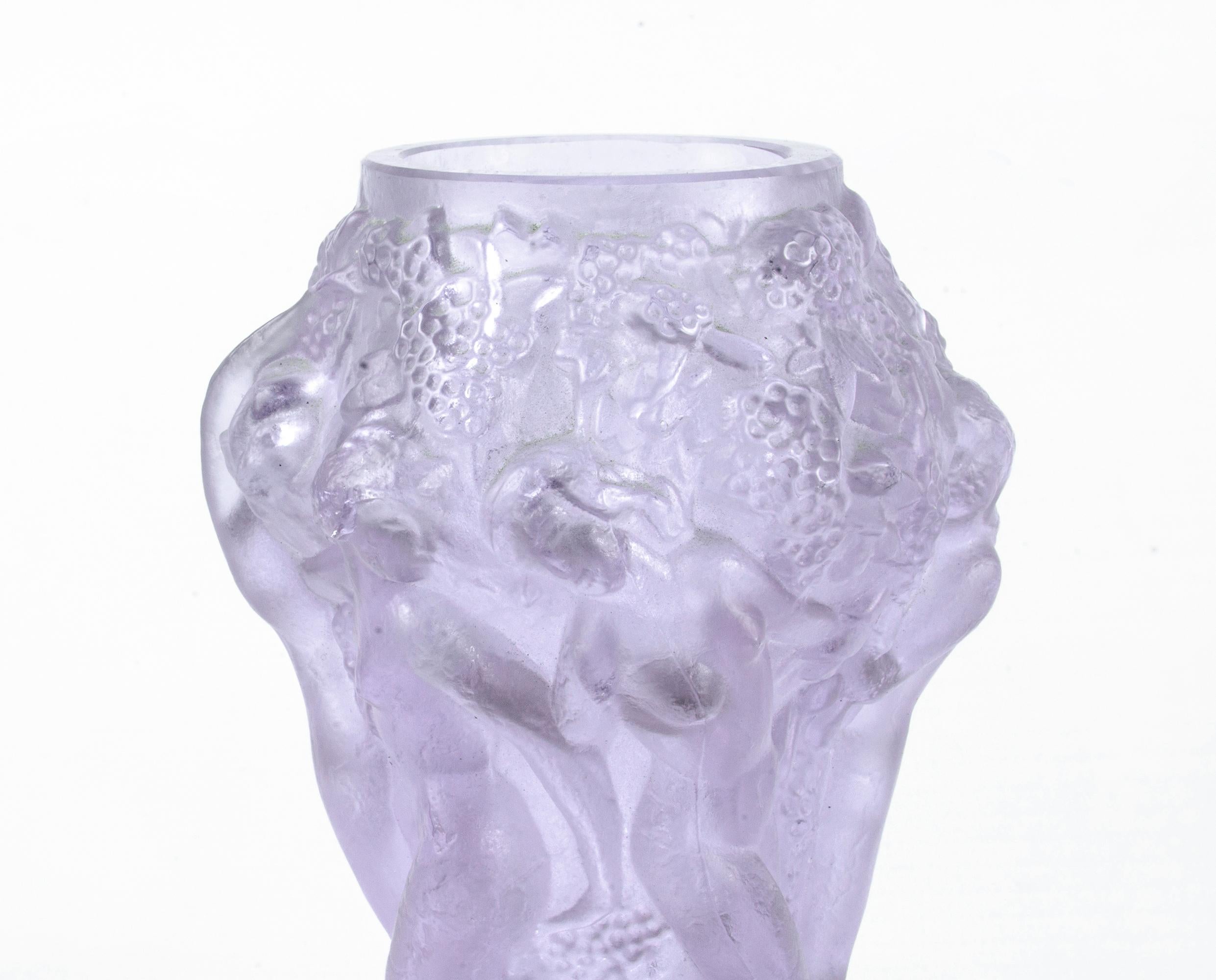 Art Déco Czech Translucent Vase from the 'Ingrid' Collection by C. Schlevogt In Good Condition For Sale In North Miami, FL