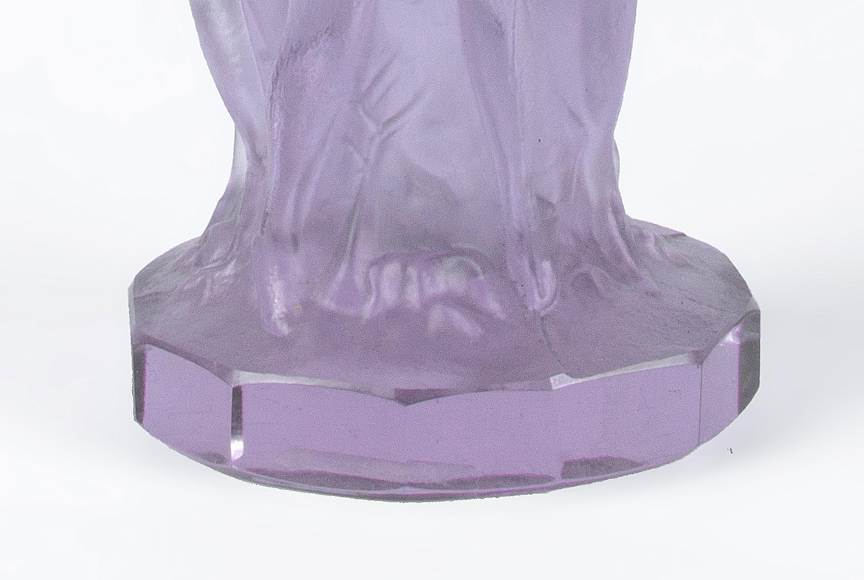 Glass Art Déco Czech Translucent Vase from the 'Ingrid' Collection by C. Schlevogt For Sale
