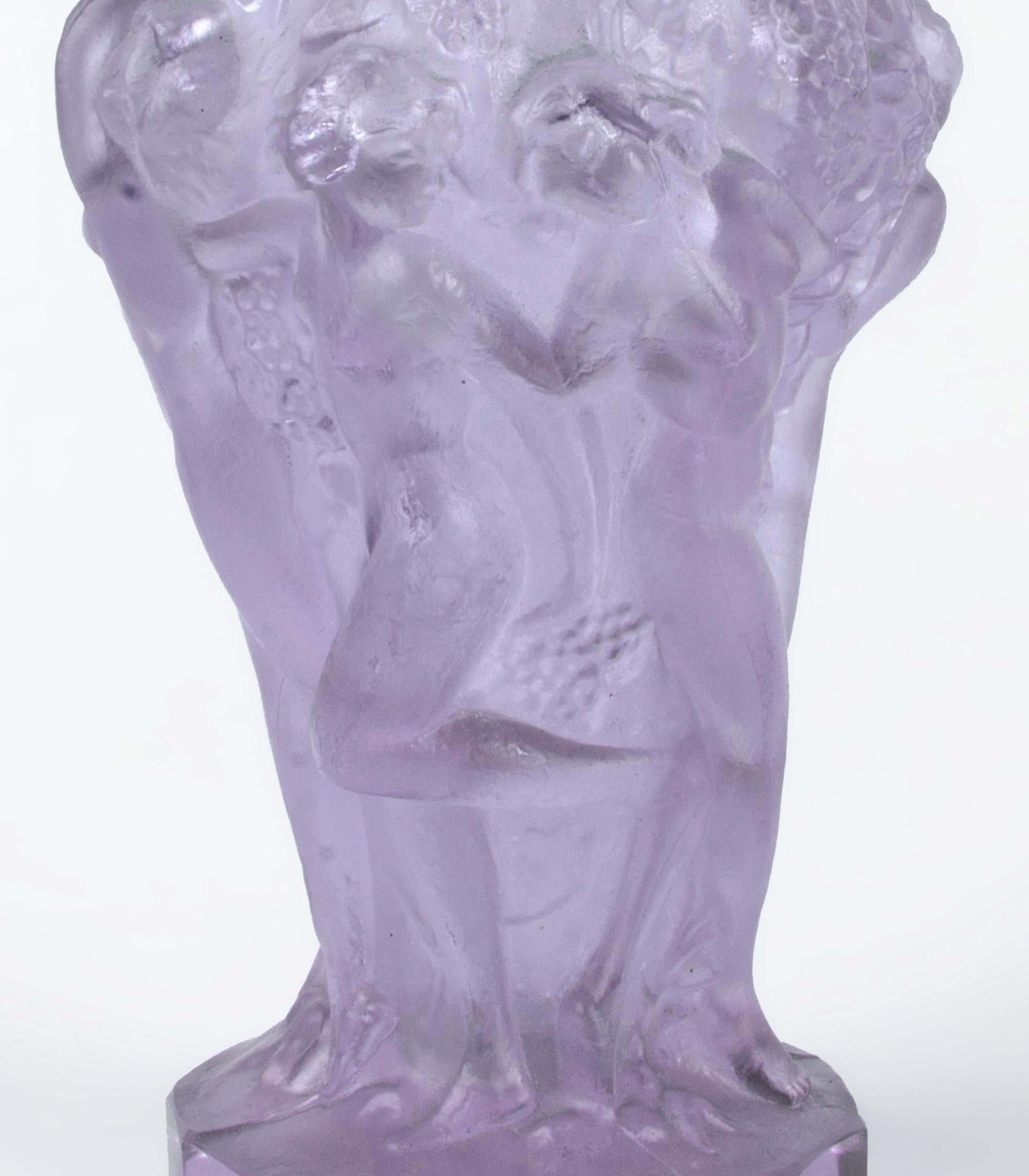 Art Déco Czech Translucent Vase from the 'Ingrid' Collection by C. Schlevogt For Sale 1
