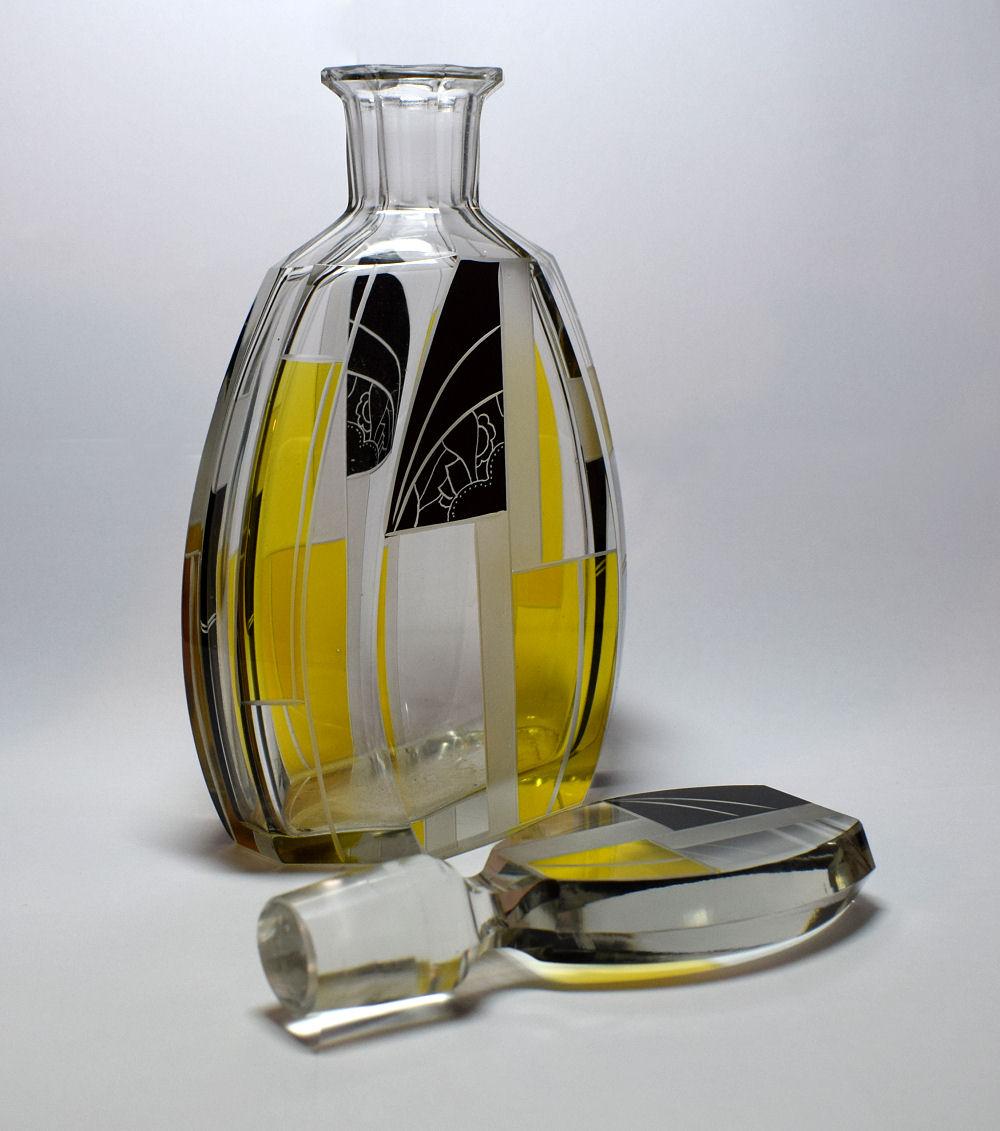 20th Century Art Deco Czech Whisky Decanter Set by Karl Palda