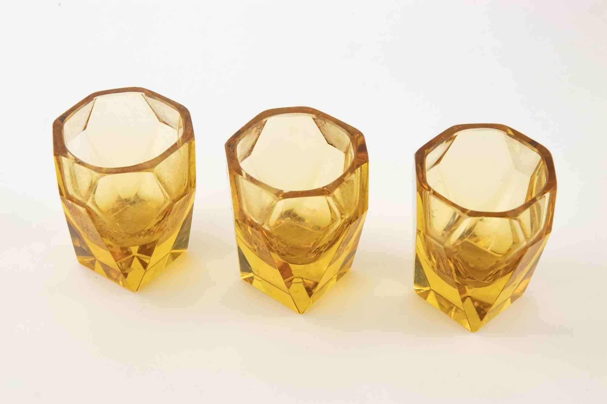 Art Glass Art Deco Czechoslovakian Liqueur Set, 1940s For Sale