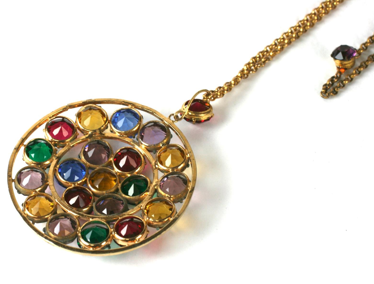 Art Deco Czechoslovakian Pendant Necklace In Excellent Condition For Sale In New York, NY