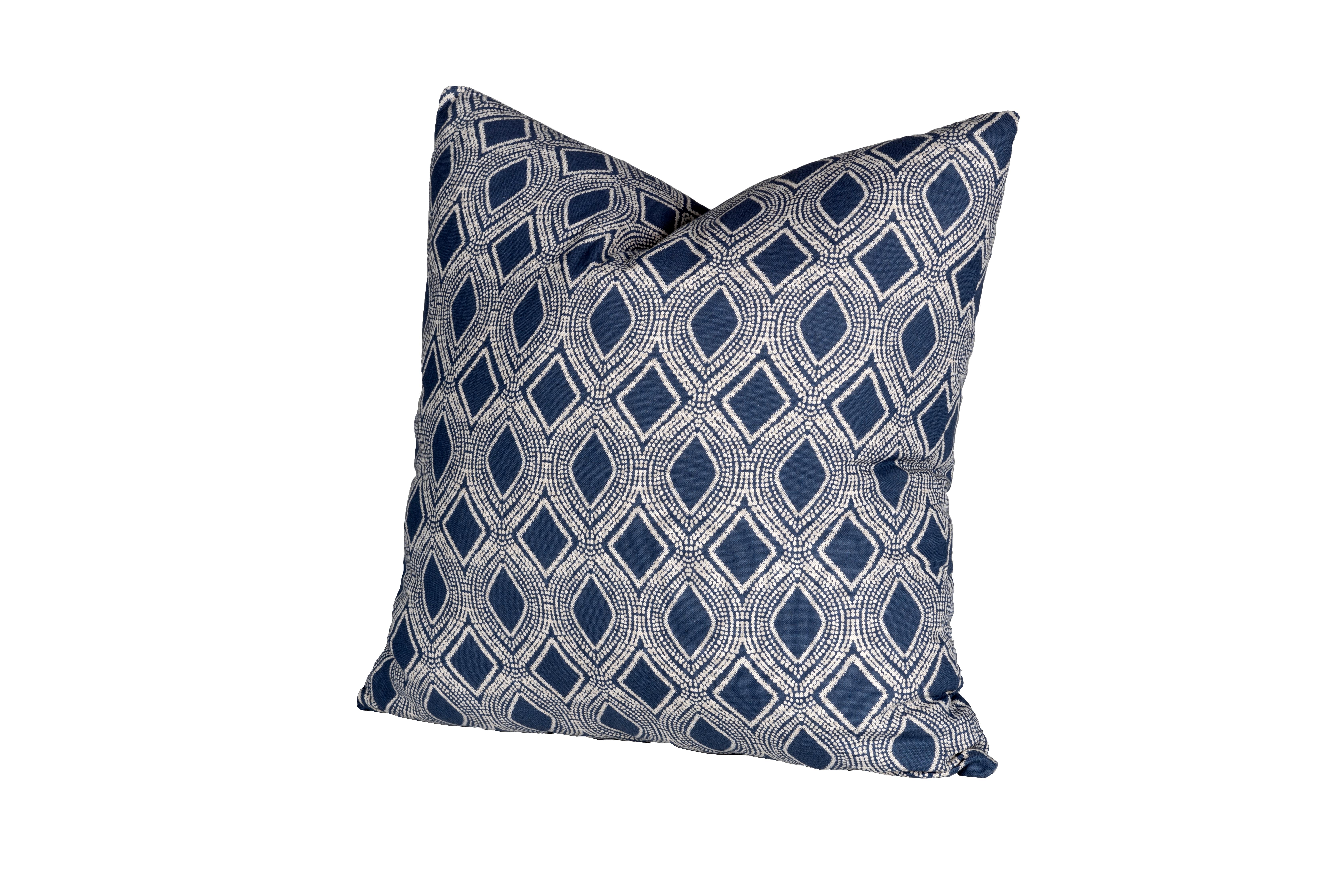 Organic Modern Art Deco Damask Rhombus Pillow For Sale