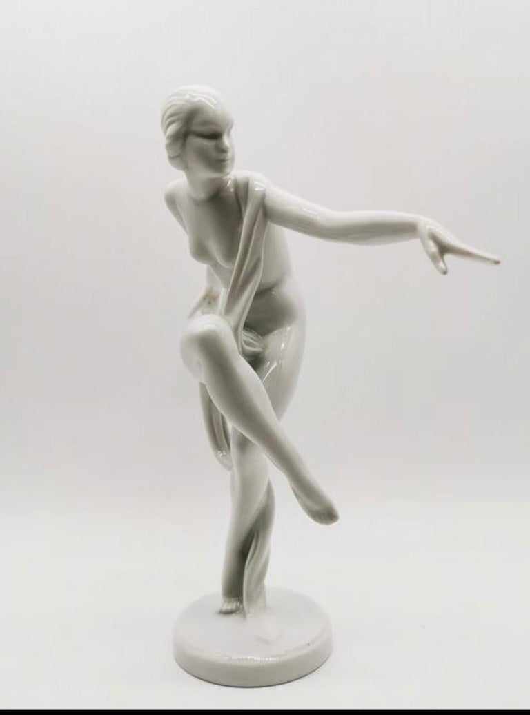 Art Deco Dancer Herend Porcelain Sculpture at 1stDibs