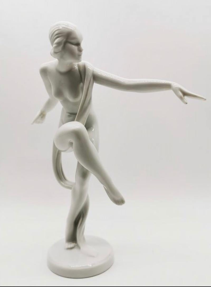 Art Deco Dancer Herend Porcelain Sculpture 1