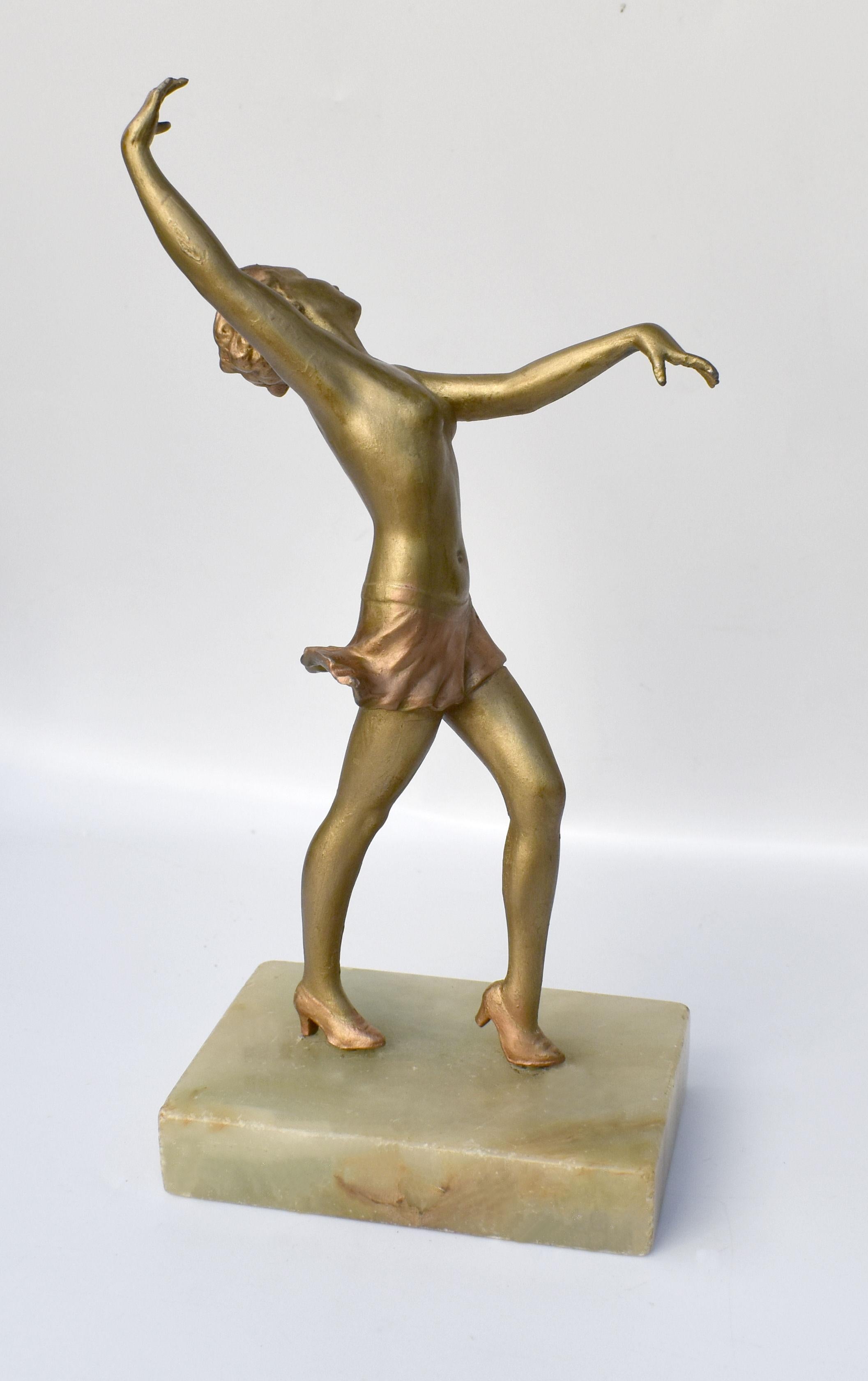 Art Deco Dancer Spelter Figure, c1930 In Good Condition In Devon, England