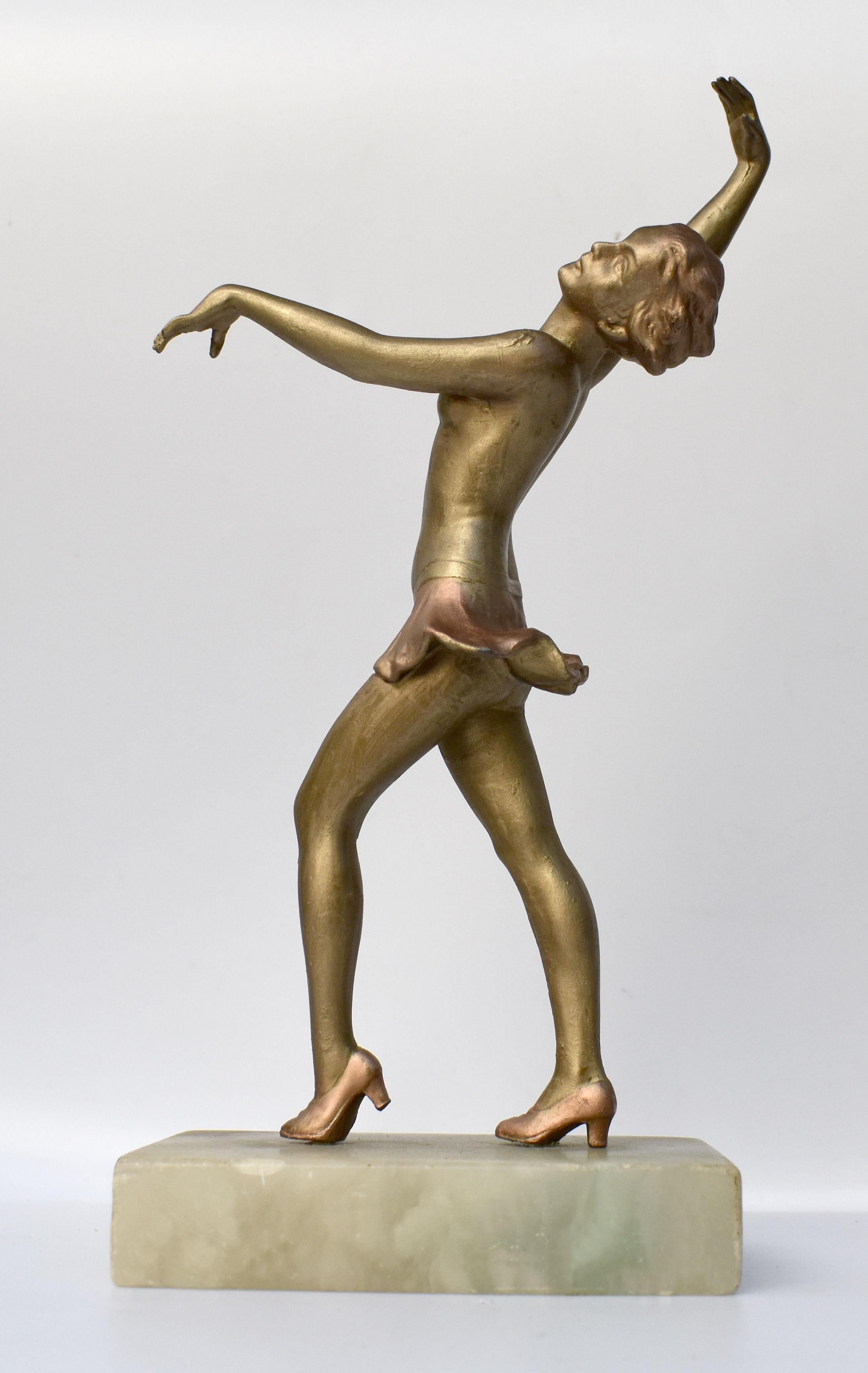 Art Deco Dancer Spelter Figure, c1930 1
