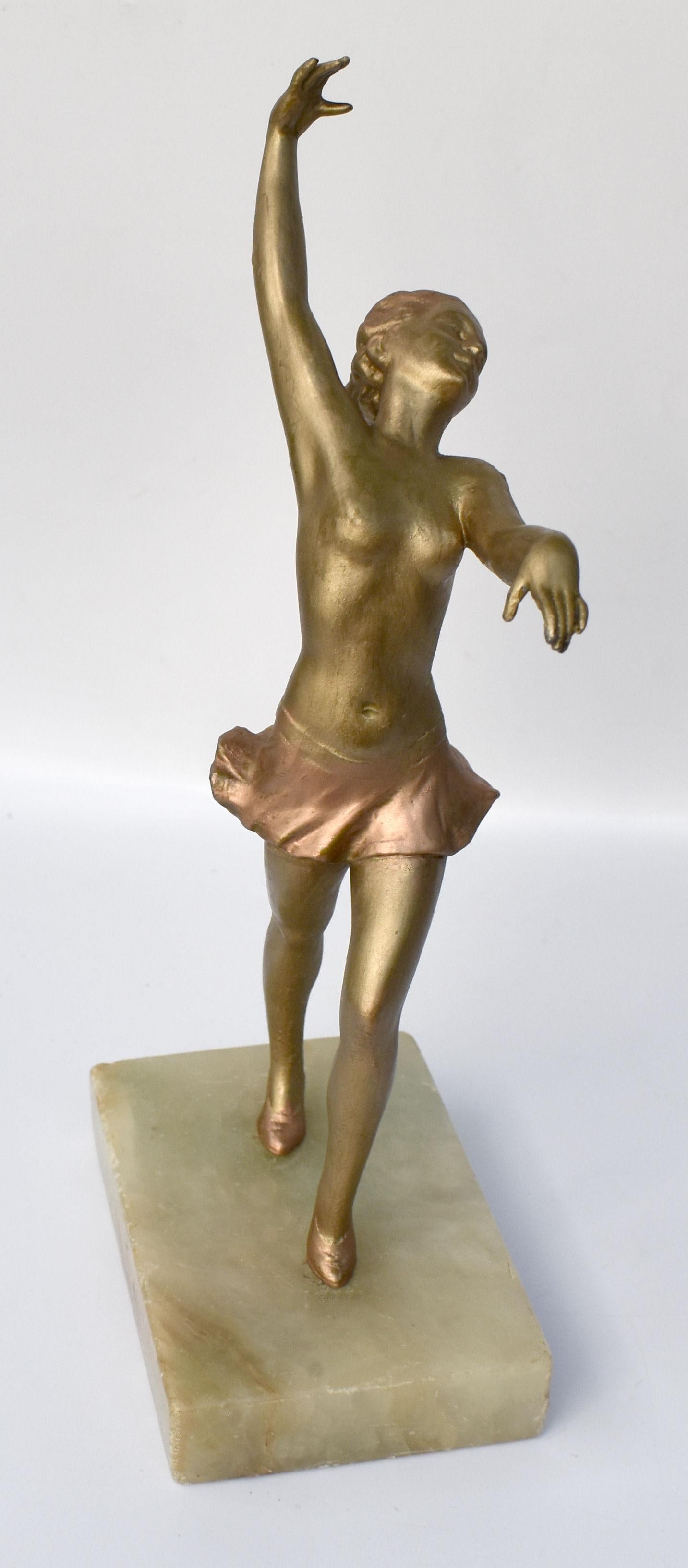 Art Deco Dancer Spelter Figure, c1930 2