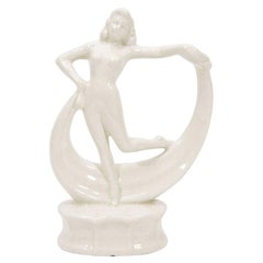 Art Deco Dancing Flapper Ceramic Sculpture