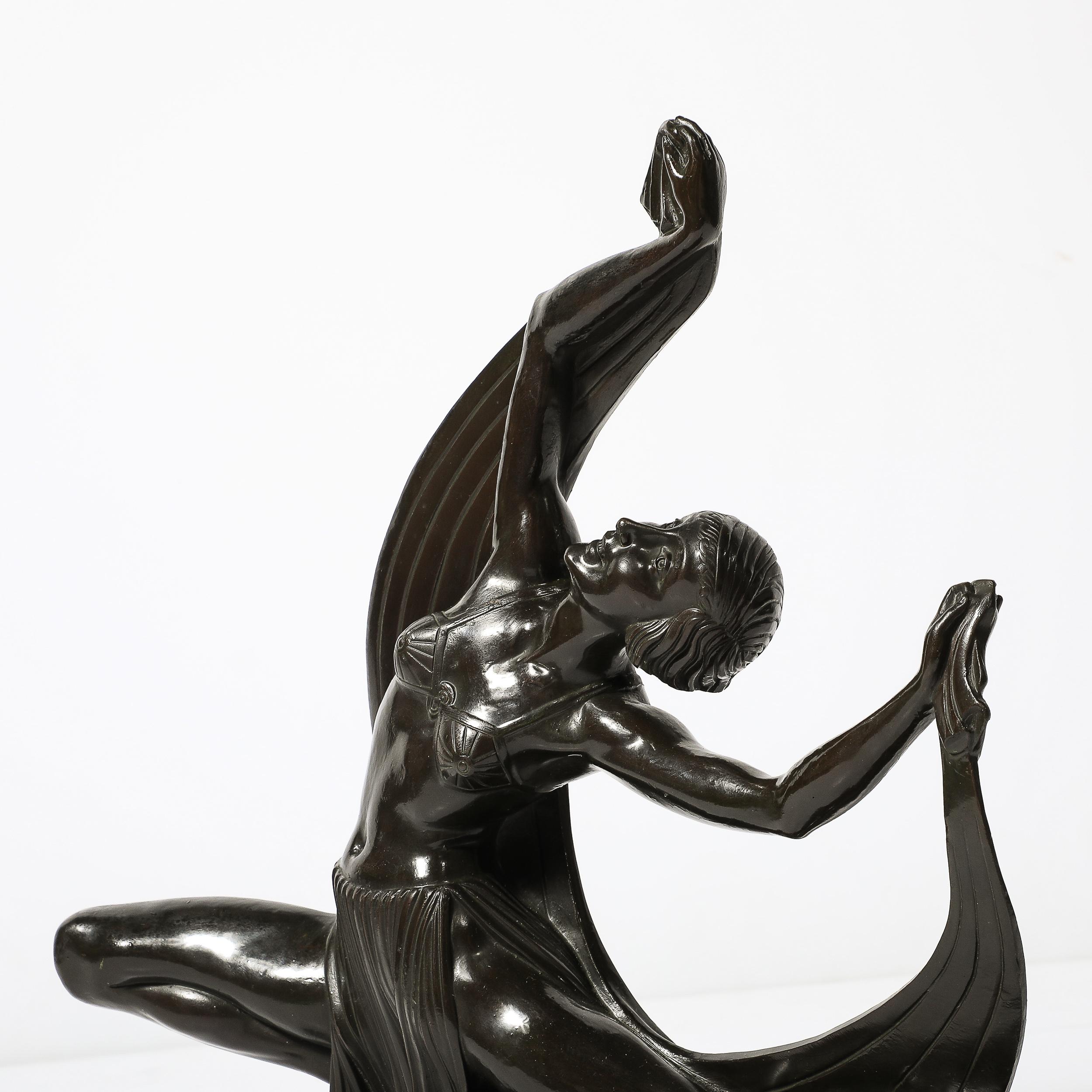 Art Deco Dancing Flapper Sculpture in Bronze Signed Ferdinand Preiss 5