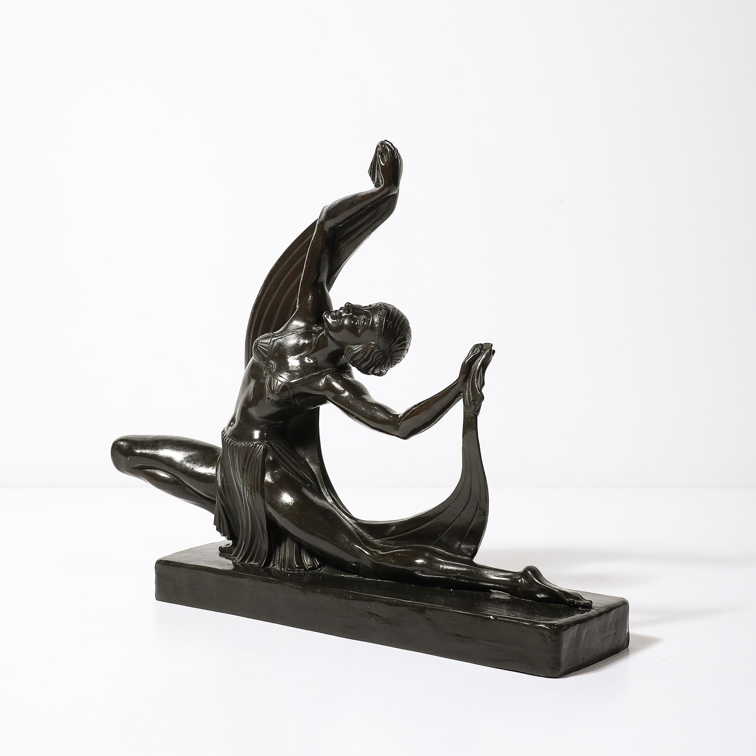 Art Deco Dancing Flapper Sculpture in Bronze Signed Ferdinand Preiss 4