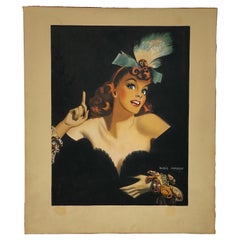 Art Deco Dancing Pin Up Girl Illustration Boris Makov 1939