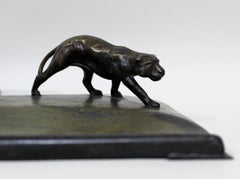 Art Deco Danish Bronze Leopard Inkwell by H.F. Ildfast