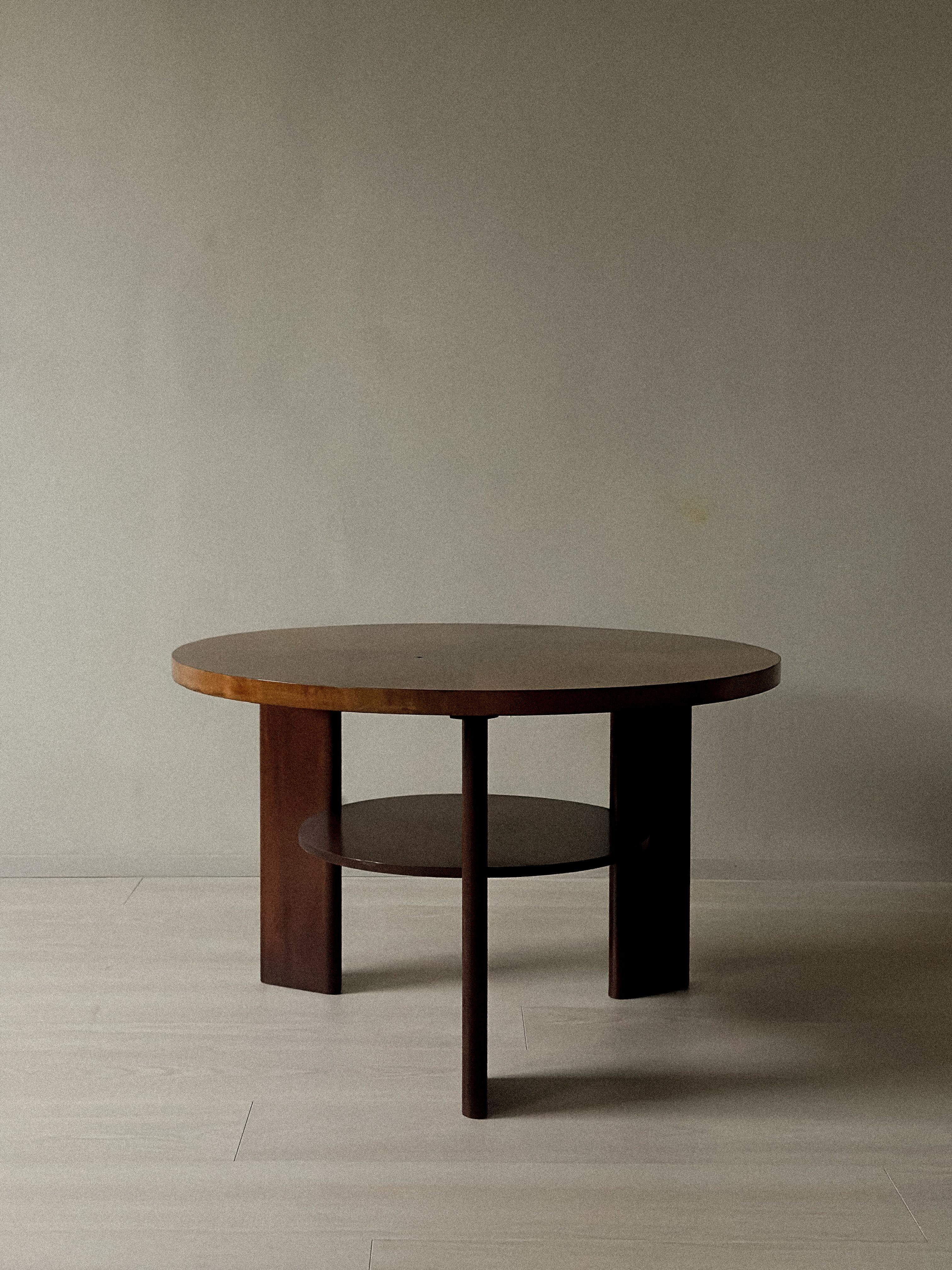 Wood Art Deco, Danish Cabinetmaker Circular Side Table, c. 1930/40s For Sale