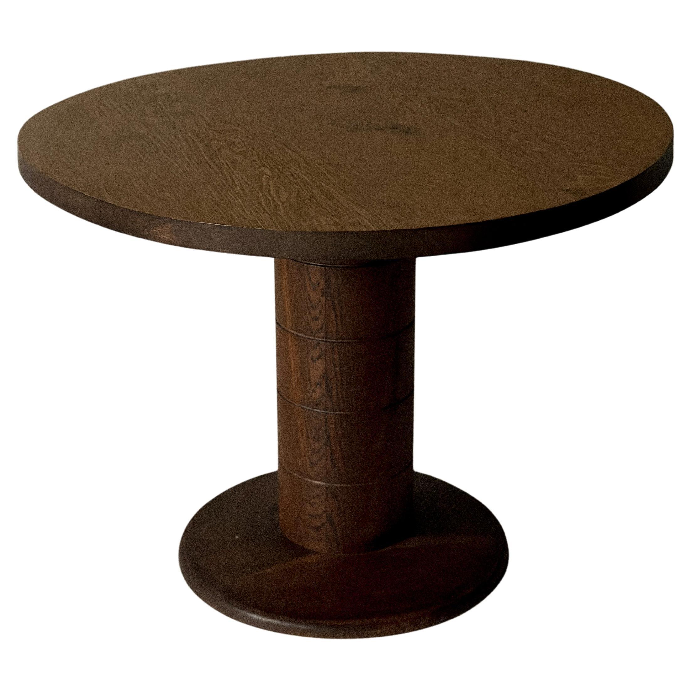 Art Deco, Danish Cabinetmaker Circular Side Table in Oak, c. 1930/40s