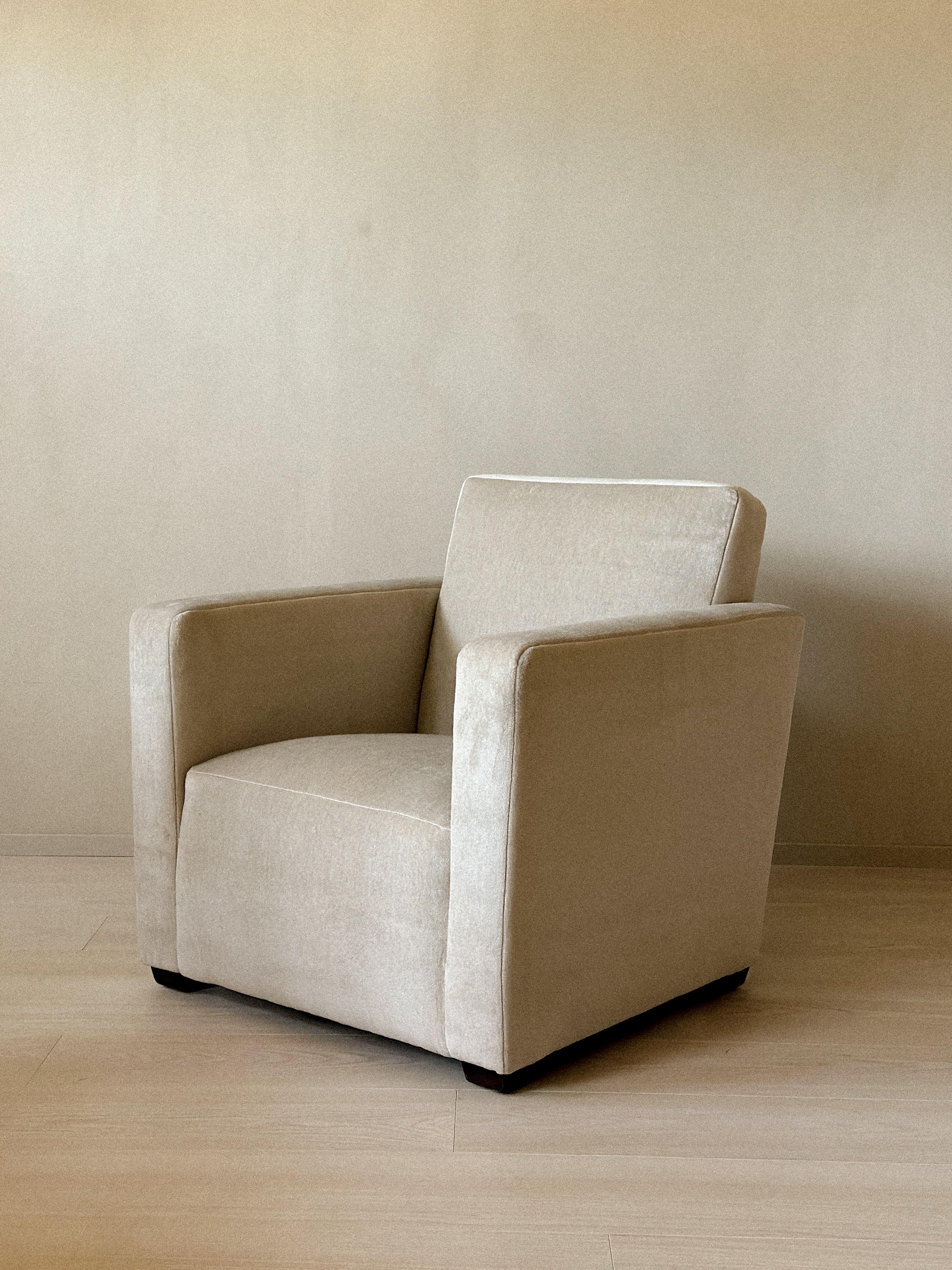 Art Déco Sedia Club danese Art-Deco con tappezzeria neutra, anni '40 in vendita