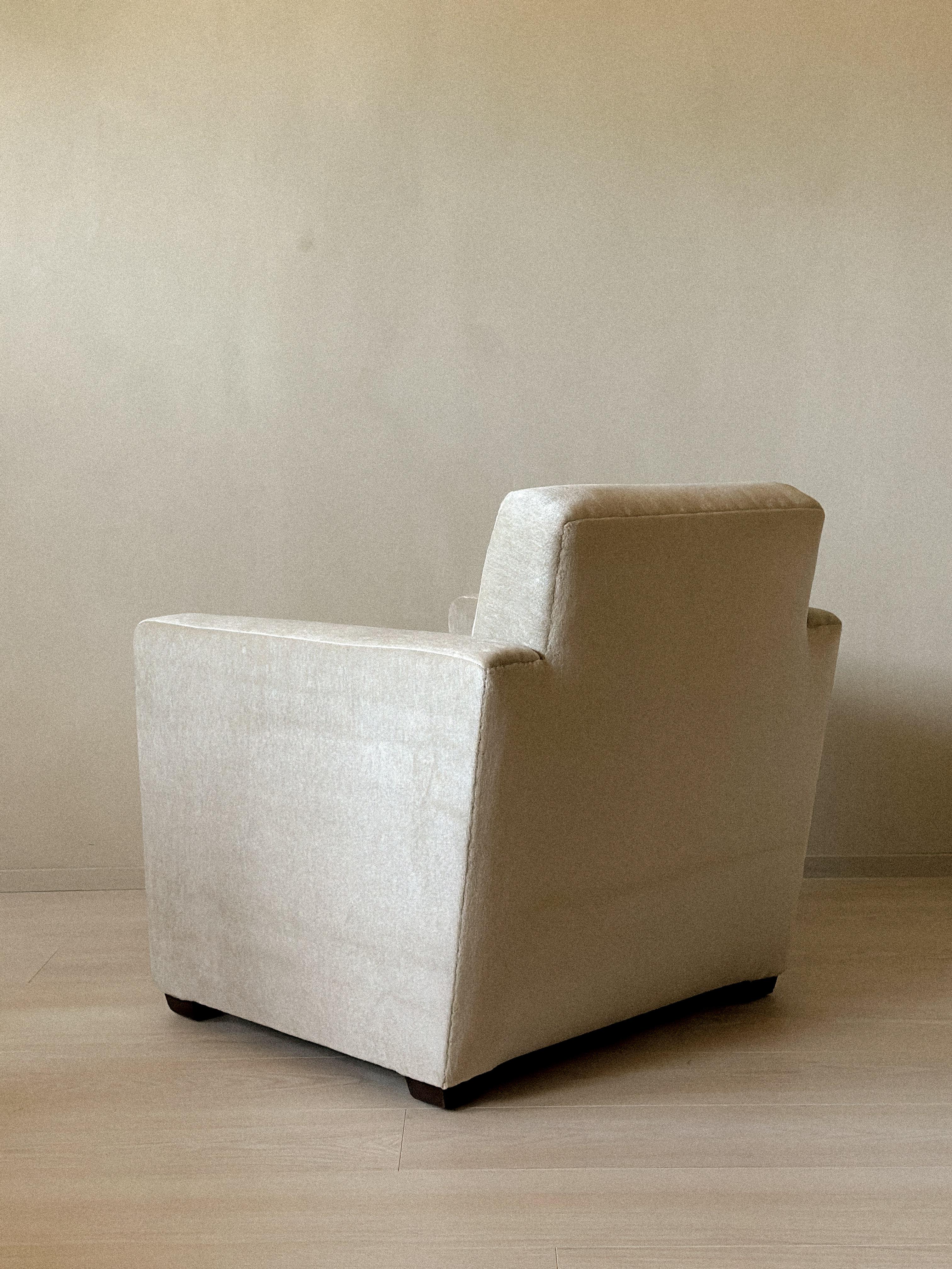 XX secolo Sedia Club danese Art-Deco con tappezzeria neutra, anni '40 in vendita