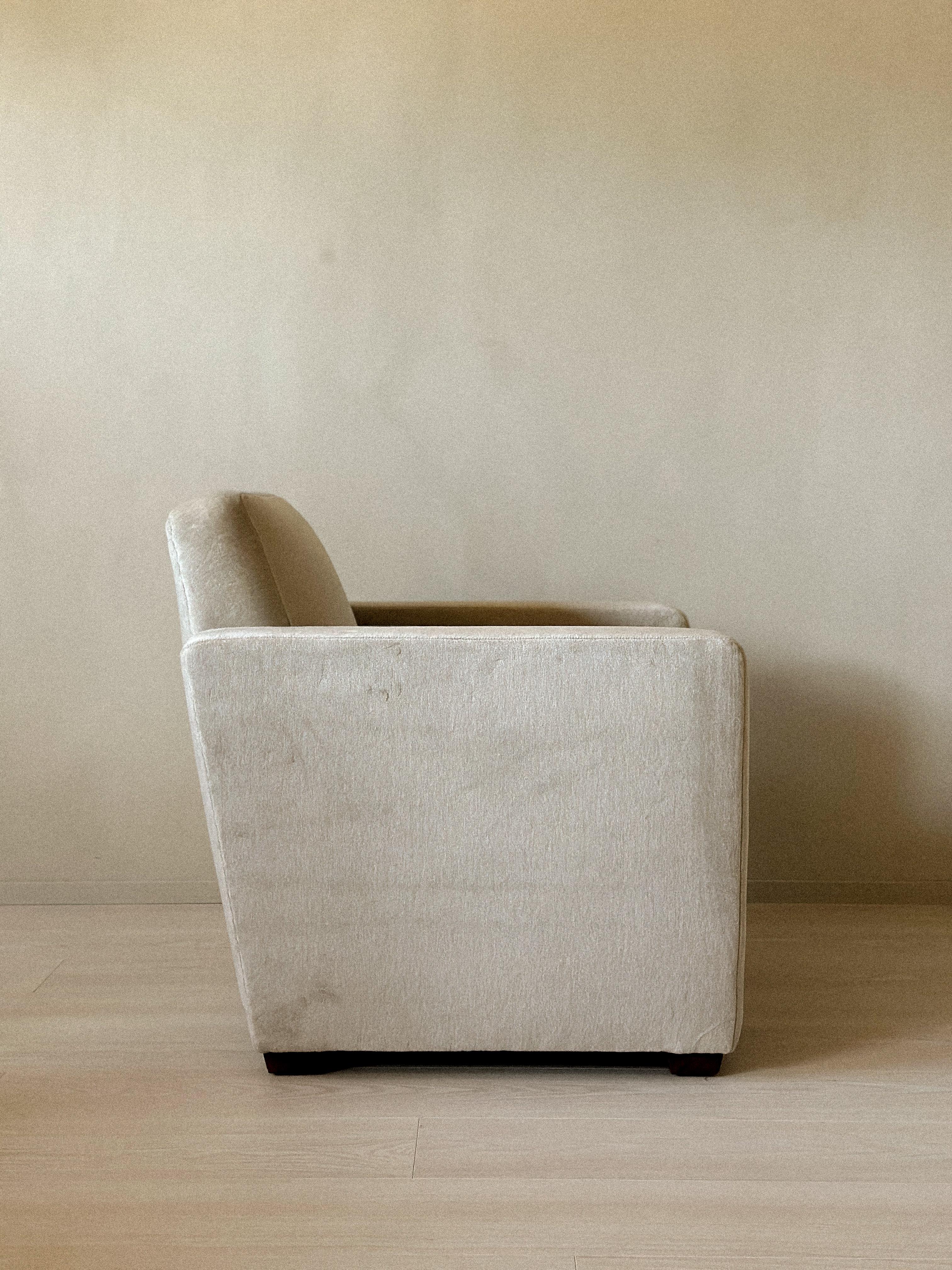 Sedia Club danese Art-Deco con tappezzeria neutra, anni '40 in vendita 1