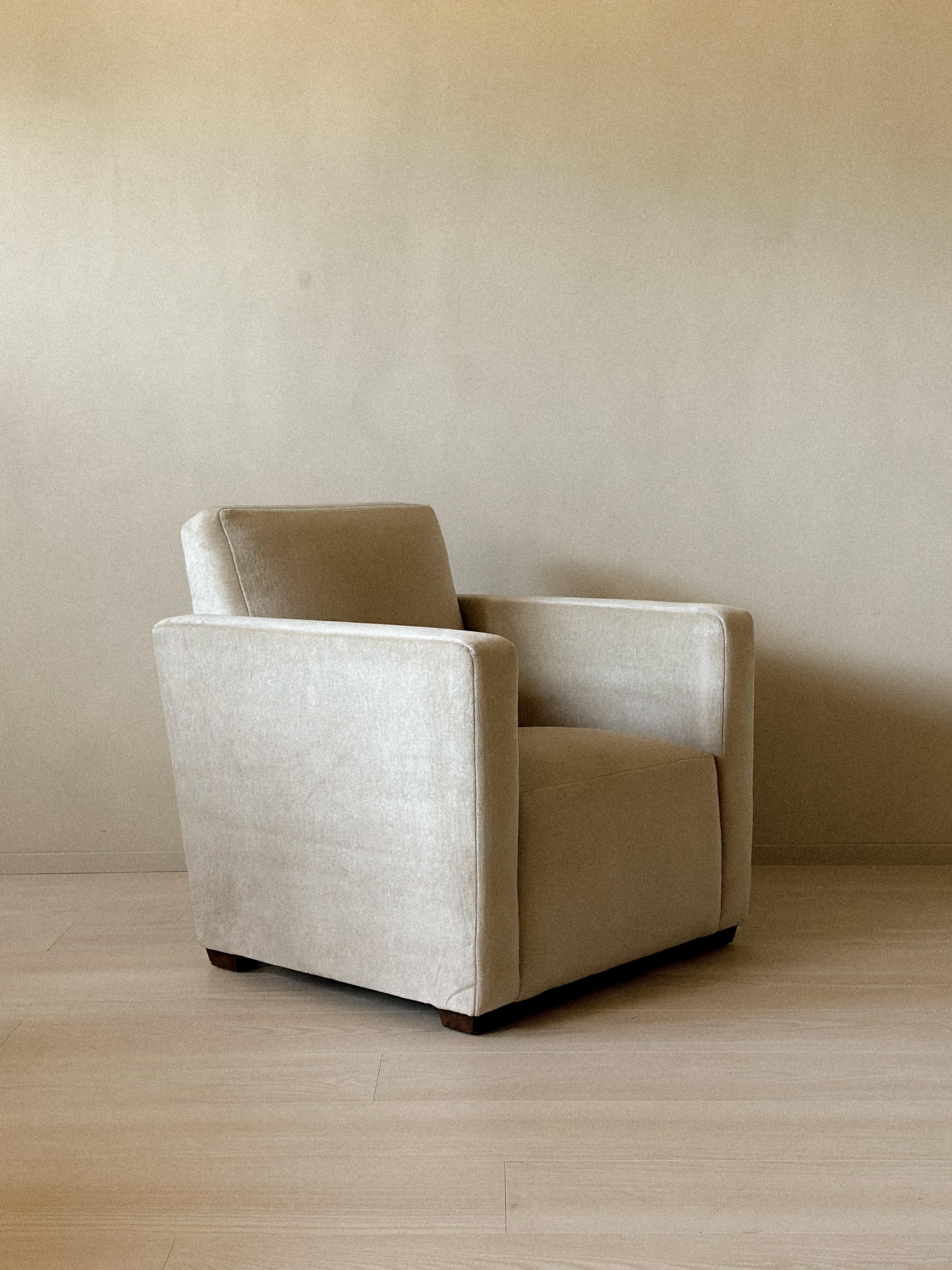 Sedia Club danese Art-Deco con tappezzeria neutra, anni '40 in vendita 2