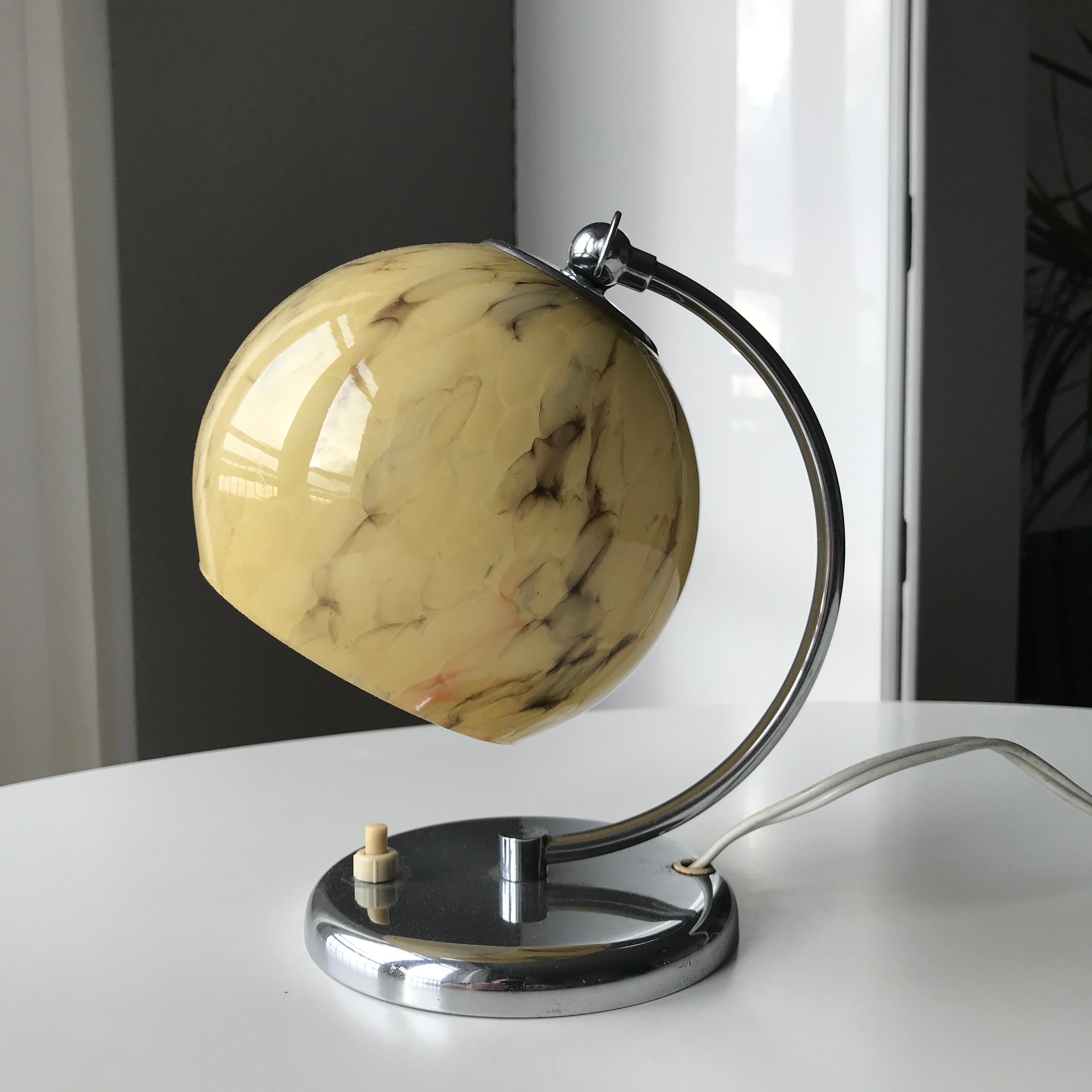 Hand-Crafted Art Deco Danish Fog and Mørup Desk Lamp with Opaline Shade, 1920s For Sale