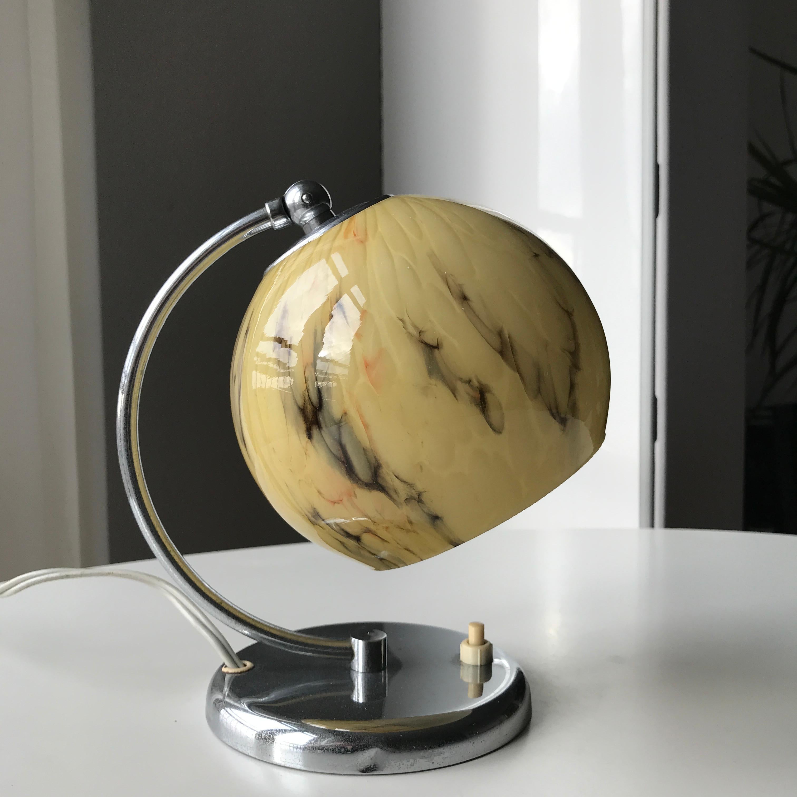 Art Deco Danish Fog and Mørup Desk Lamp with Opaline Shade, 1920s In Good Condition For Sale In Copenhagen, DK