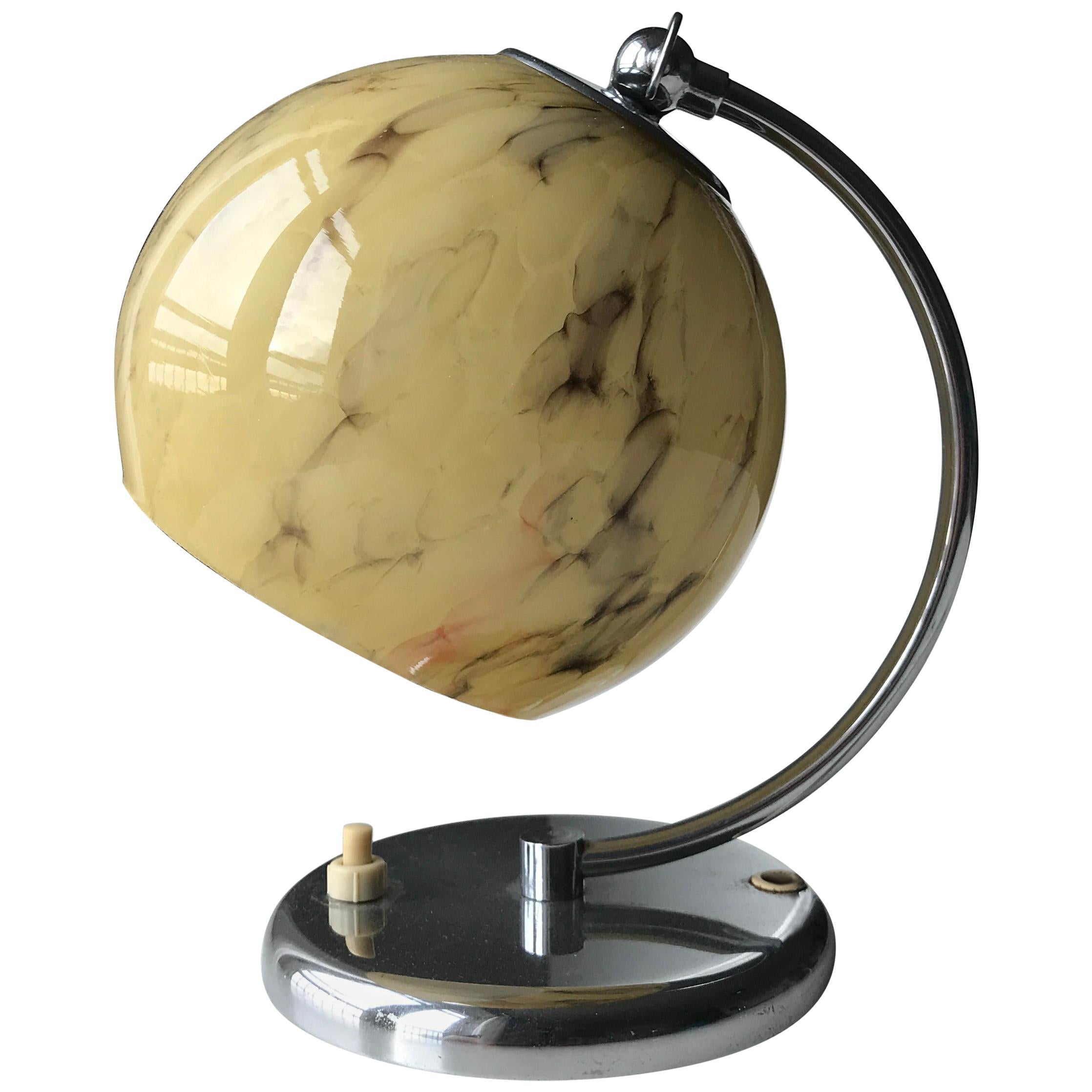Art Deco Danish Fog and Mørup Desk Lamp with Opaline Shade, 1920s For Sale