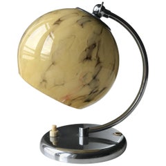 Art Deco Danish Fog and Mørup Desk Lamp with Opaline Shade, 1920s
