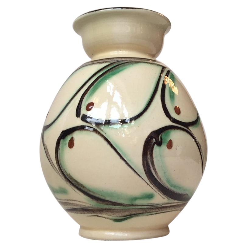 Art Deco Danish Pottery Vase by Herman August Kähler, 1930s