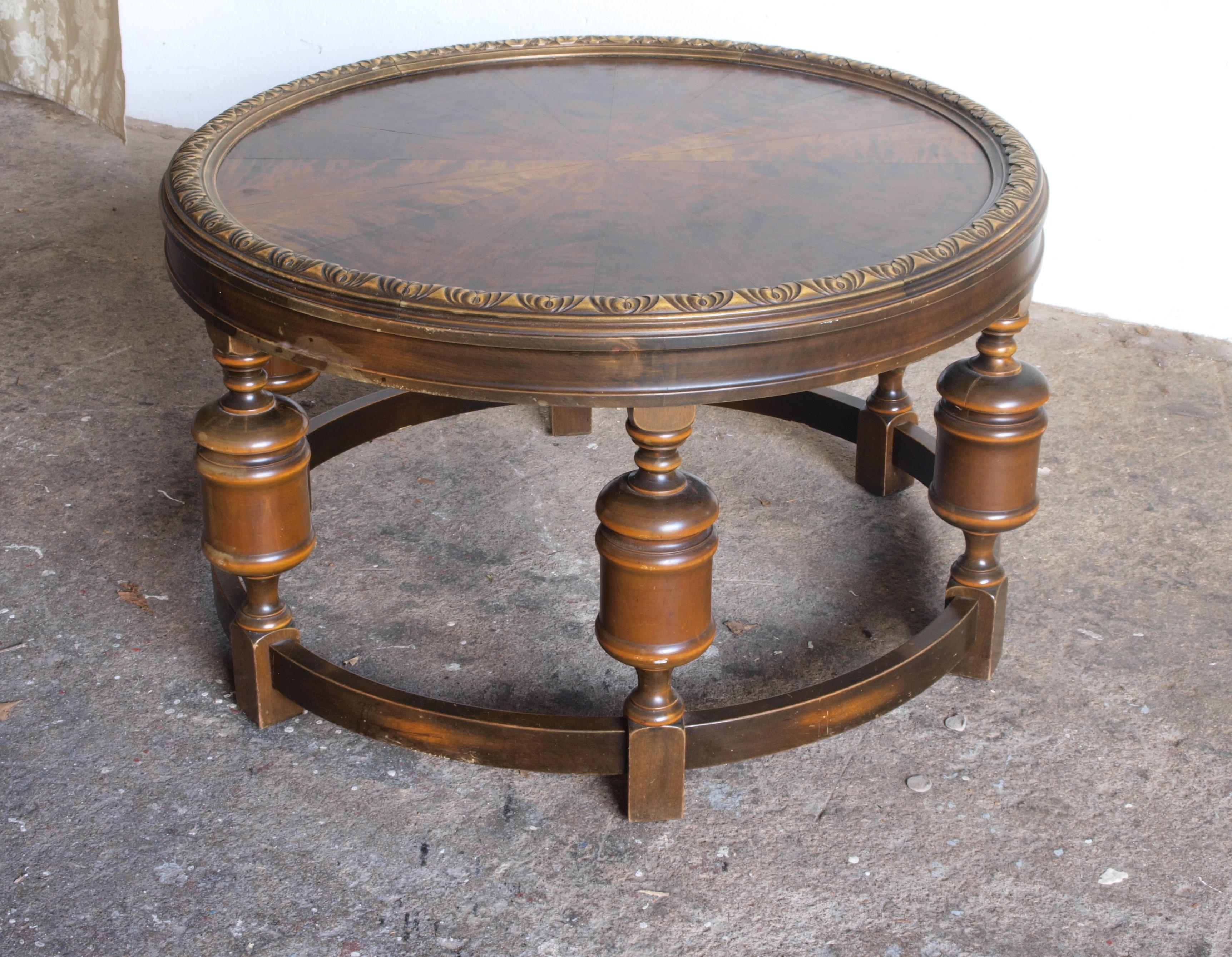Art Deco Danish Round Coffee Table 1920s For Sale 2