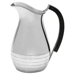 Art deco Danish silver water jug by Fritz Heimburger of Copenhagen made in 1939