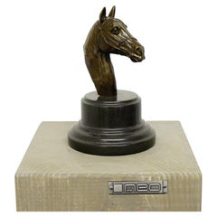 Art Deco Dark Bronze Horse Head Sculpture